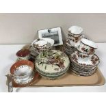 A part Victorian tea set, Royal Crown Dhucy plate Boat race 1895, Maling pot, Aynsley pieces,