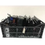 Two crates of Playstation and XBox consoles and accessories