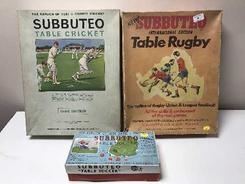 Three boxed Subbuteo sets - International Table Rugby,