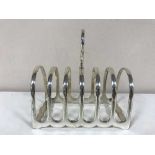 A silver seven-bar toast rack, 5.