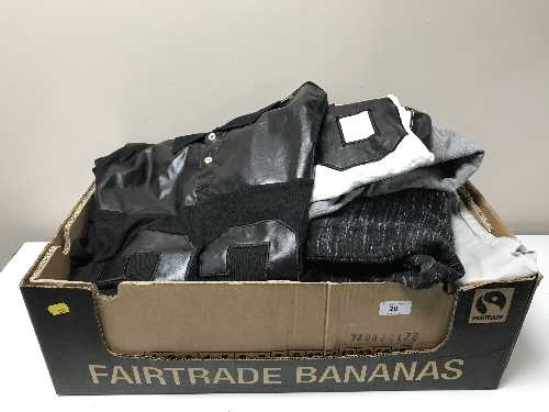 A quantity of assorted gent's designer jeans size 30 and gent's tops