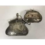 A silver purse and an EPNS purse