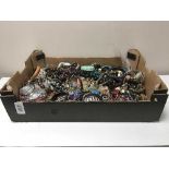 A box of assorted costume jewellery