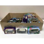 A box of fifty Matchbox and other vehicles,