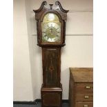 An early 20th Century inlaid mahogany eight-day longcase clock, with silvered dial signed J.