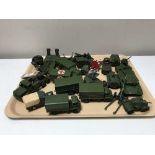 A group of Corgi and Dinky die cast military vehicles