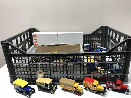 Two boxes of Matchbox die advertising vehicles and two boxed Winross trucks