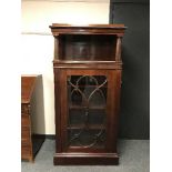 A Continental mahogany display cabinet, width 79 cm.