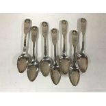 A set of seven silver teaspoons, 4.