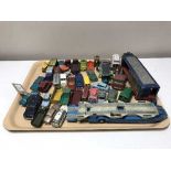 A quantity of play worn die cast cars and transporters - Lesney,