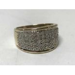 A 9ct gold diamond bombay style half eternity ring, 5.9g.