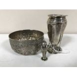 An Indian embossed bowl stamped 925,
