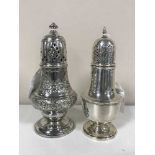 A large silver sugar caster, Sheffield marks, 5.