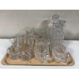 A tray of lead crystal drinking glasses,