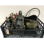 A basket of knight companion set, coal bucket,