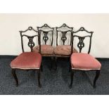 A set of four Victorian dining chairs