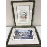 Five assorted framed pictures inc.