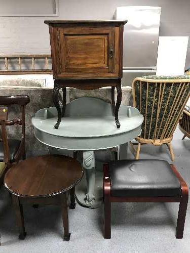 A hall table, pot cupboard, stool,