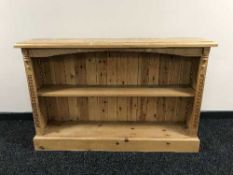 A set of pine open bookshelves