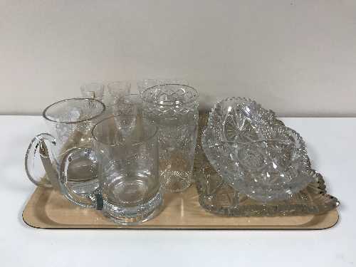 Two trays of glass ware