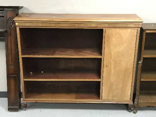 A set of mahogany open shelves