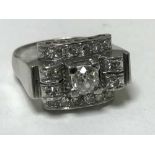 A white gold diamond ring,