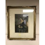 Two George Baxter oil based prints in gilt frames (2)