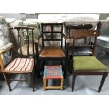 Four dining chairs,