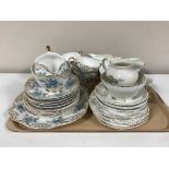 A tray of English bone china tea set and one other