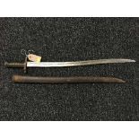 A French chassepot bayonet in scabbard