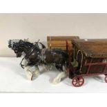 Two Romany Gypsy carriages and four shire horses