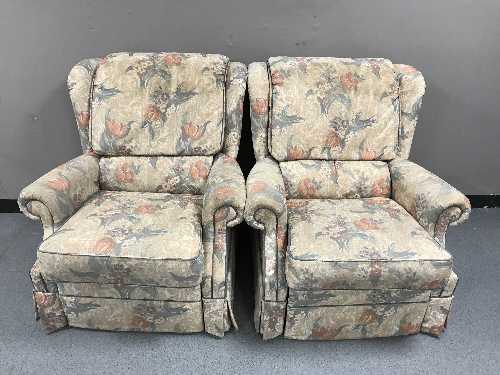 A pair of manual reclining G Plan armchairs