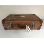 A vintage luggage case and a box of books - birds,