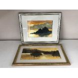 A crate of assorted framed watercolours - local scenes by Val Wilkinson,
