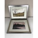 Eight framed watercolours - local scenes,