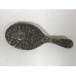 A Victorian silver hand mirror