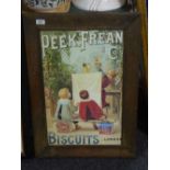 An oak framed colour print - Peek freans biscuits