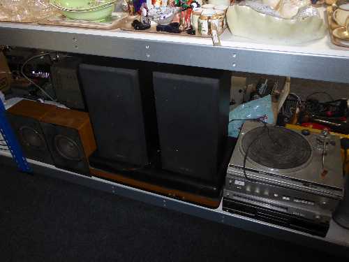 A Bush stereo system and speakers plus four Technics hi/fi separates