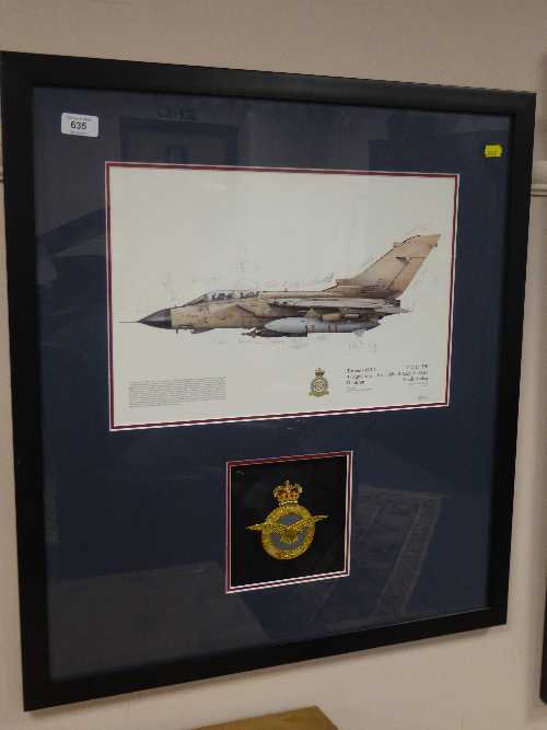 A Squadron Prints limited edition : Tornado GR1, signed in pencil, with insignia.