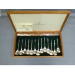 The Birmingham Mint, The Apostle Spoons, thirteen sterling silver spoons,