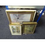 Eight assorted framed pictures inc.