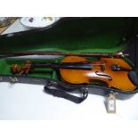 A Chinese Lark violin and bow in case