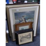 Eight assorted framed prints inc.