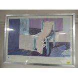 An chrome framed colour print entitled Good Morning signed Geoffrey Edwards,
