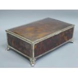 A fine silver mounted tortoiseshell dressing table casket,