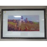 A framed Rolf Harris Limited Edition print "Durham Cathedral" signed in pencil 351 of 695