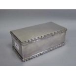 A good quality Lindisfarne silver casket, 21.5 cm x 10.5 cm x 8.5 cm, lined, 1290.3g gross.