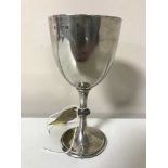 A sterling silver goblet, height 16.