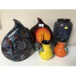 Five pieces of Anita Harris Studio Pottery (three signed to base)