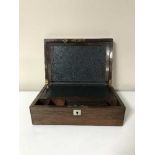 A Victorian inlaid rosewood writing box